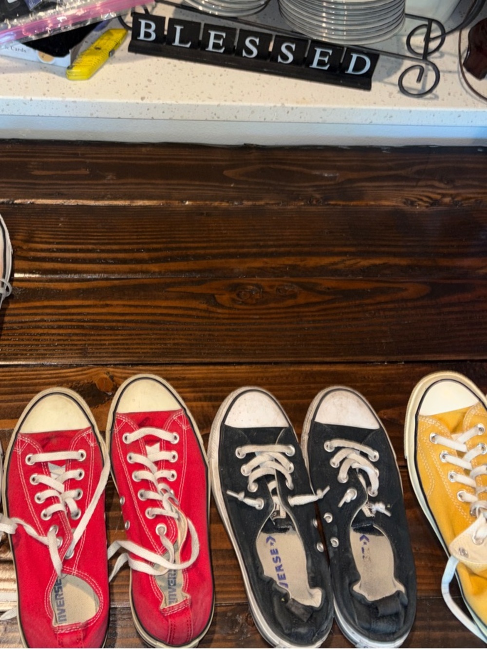 Converse Kids Canvas Sneakers in Red, Black, Yellow